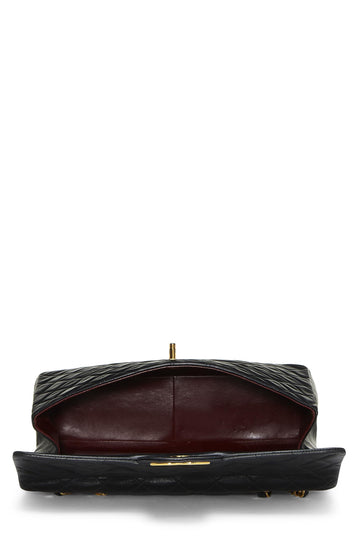 Chanel,  Black Quilted Lambskin Half Flap Maxi, Black