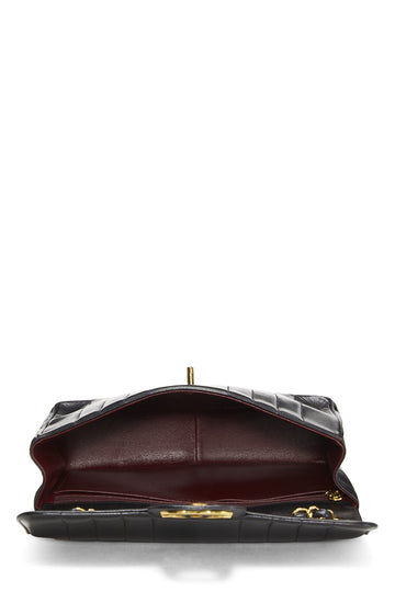 Chanel,  Black Vertical Lambskin Half Flap Jumbo, Black