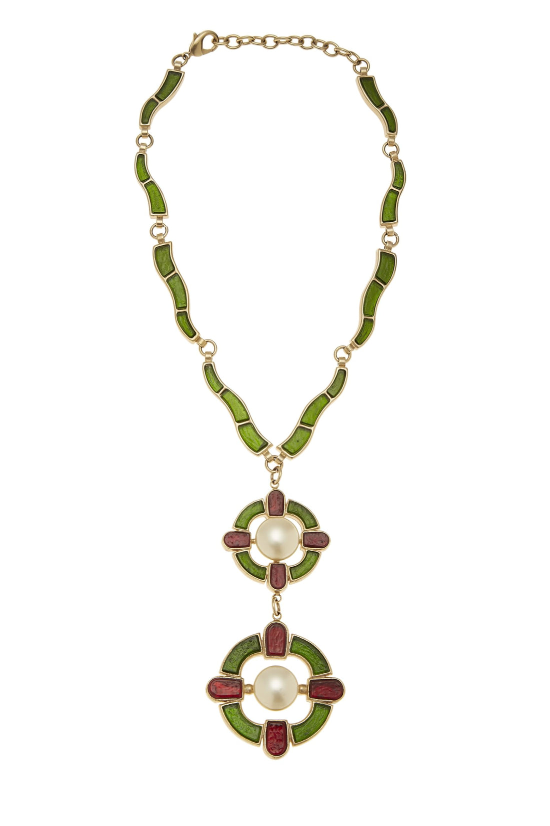 Chanel,  Multicolor Faux Pearl Gripoix Pendant Necklace, Multi