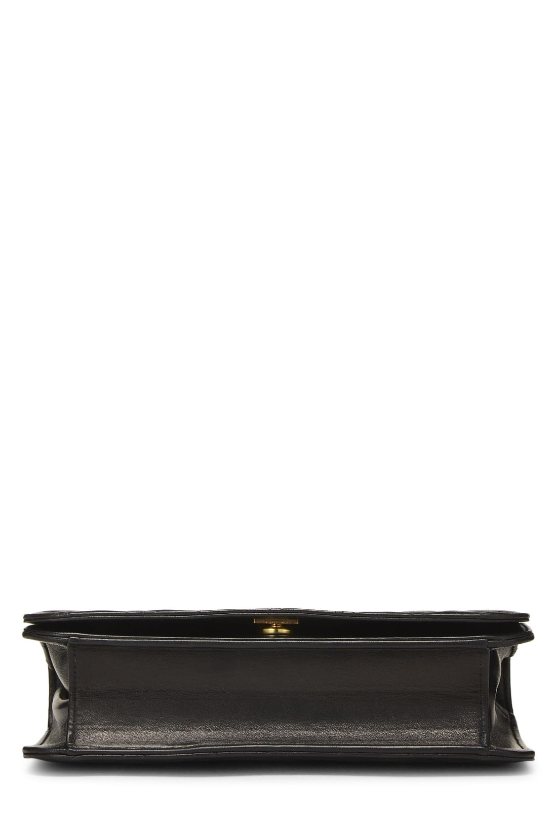 Chanel,  Black Quilted Lambskin Snap Full Flap Small, Black