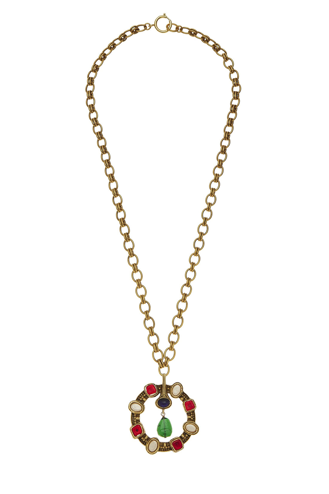 Chanel,  Gold & Multi Gripoix Pendant Necklace, Multi