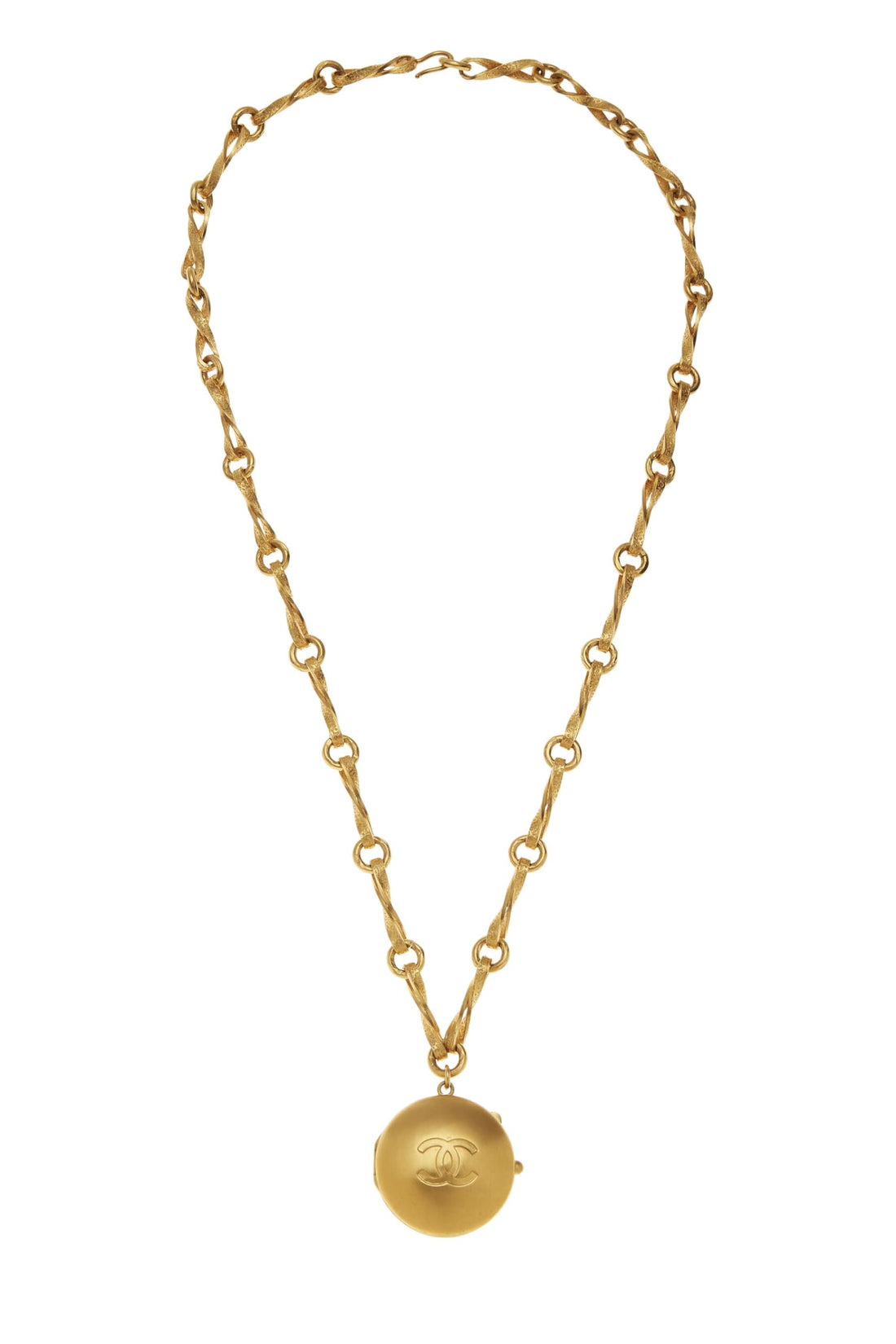 Chanel,  Gold Mirror Locket Necklace, Gold