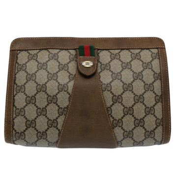 GUCCI GG Supreme Web Sherry Line Clutch Bag Beige Red Green 89 01 032 61455