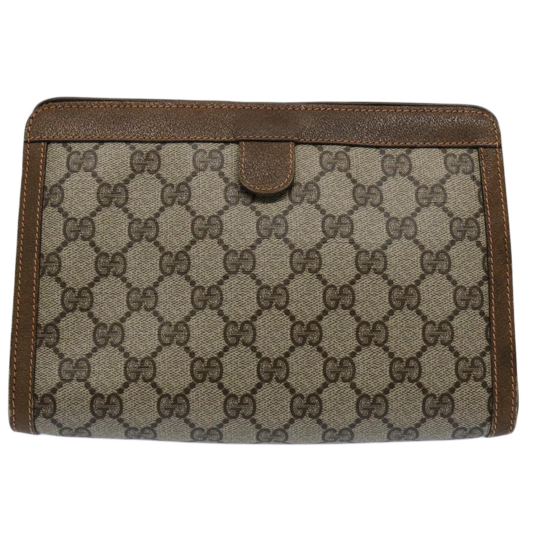 GUCCI GG Supreme Web Sherry Line Clutch Bag Beige Red Green 89 01 032 61455