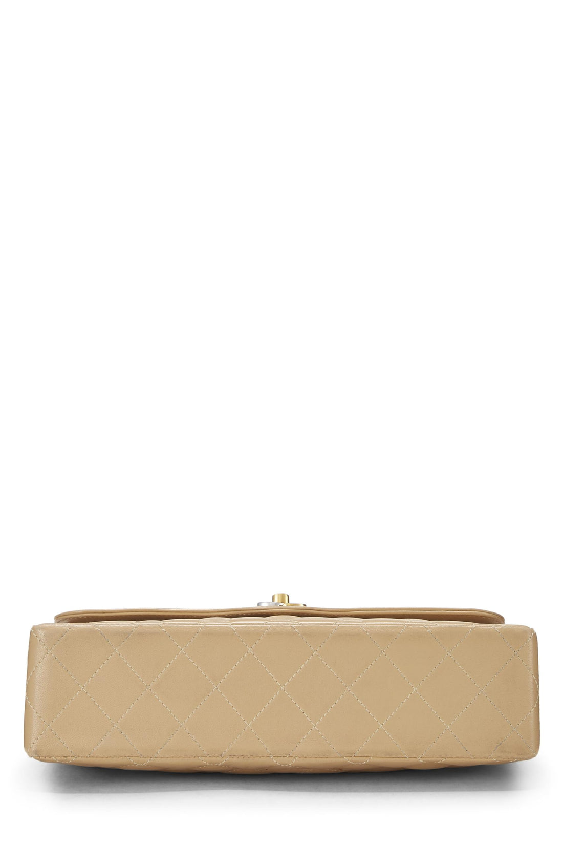 Chanel,  Beige Quilted Lambskin Paris Limited Double Flap Medium, Beige