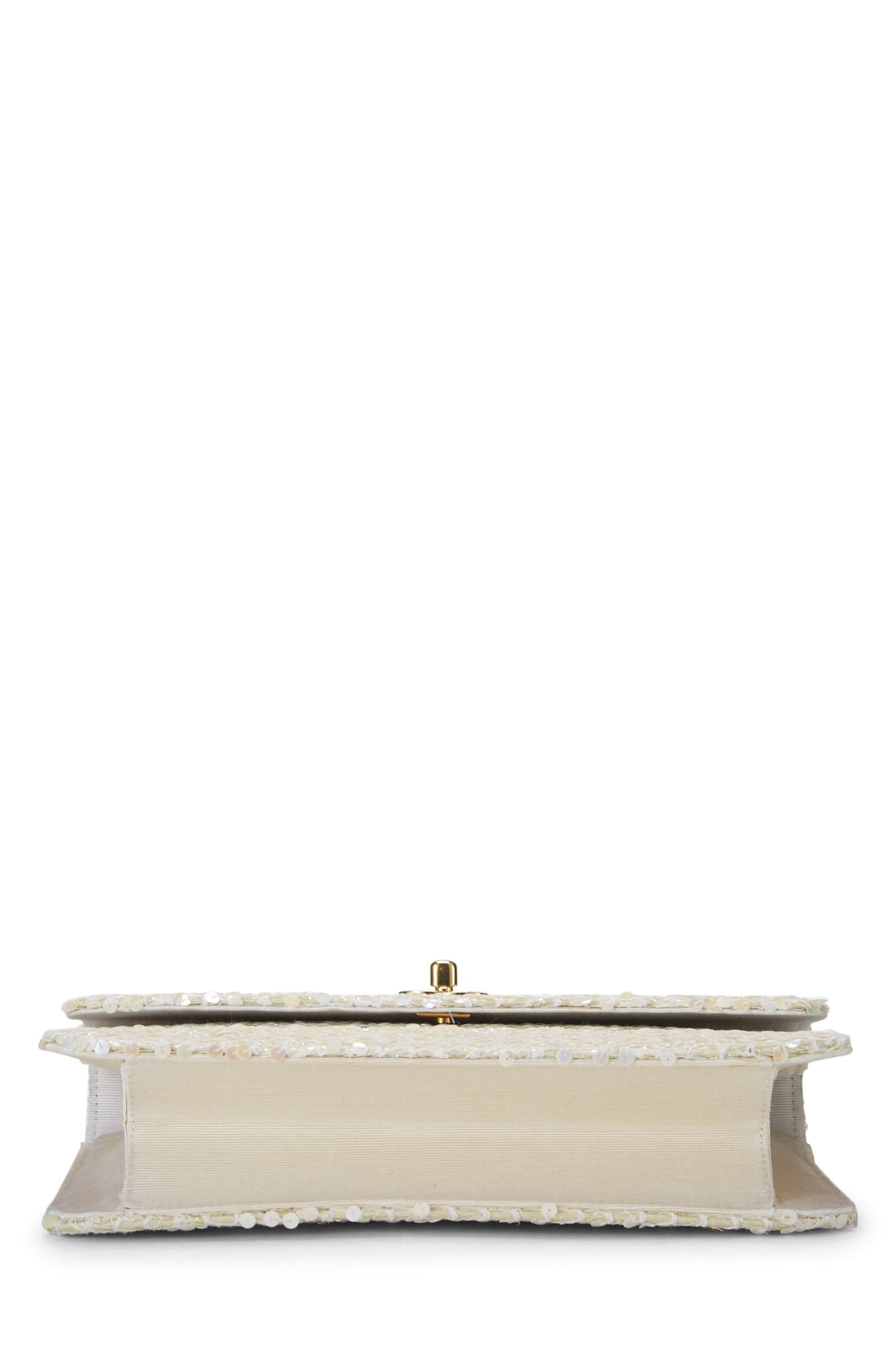 Chanel,  White Sequin Half Flap Medium, White