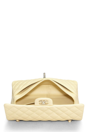 Chanel,  Yellow Calfskin Classic Double Flap Medium, Yellow
