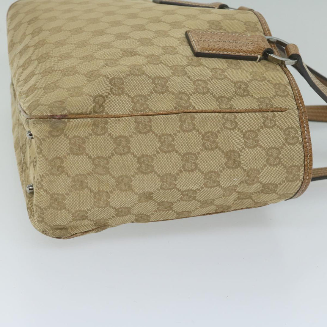 GUCCI GG Canvas Tote Bag Beige 113019 61850