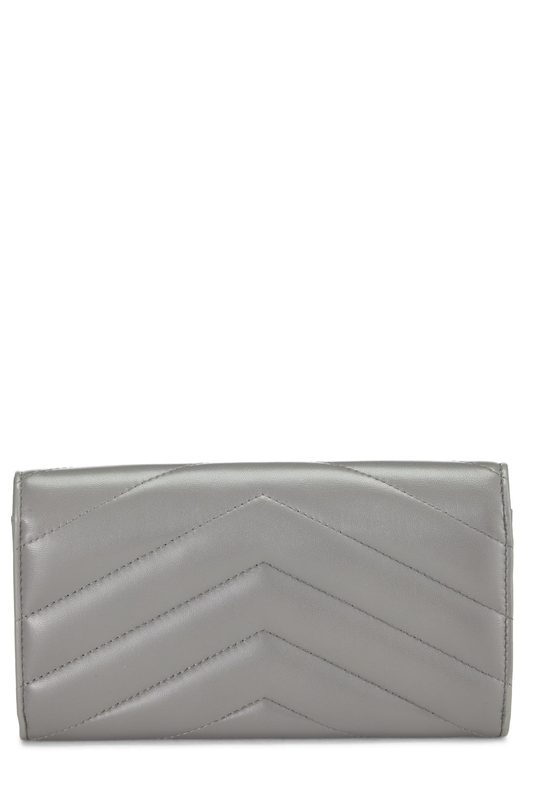 Chanel,  Grey Lambskin Chevron Stud Wallet, Grey