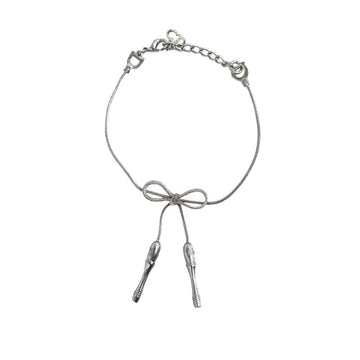 Dior Rope Motif Bracelet Silver Metal Lady Dior [Ginestapo Paris] Happy Market