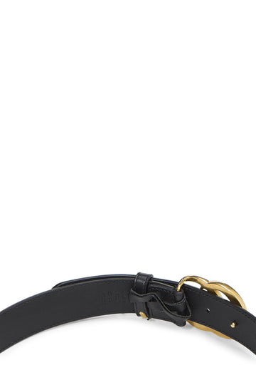 Gucci,  Black Leather GG Marmont Belt, Black