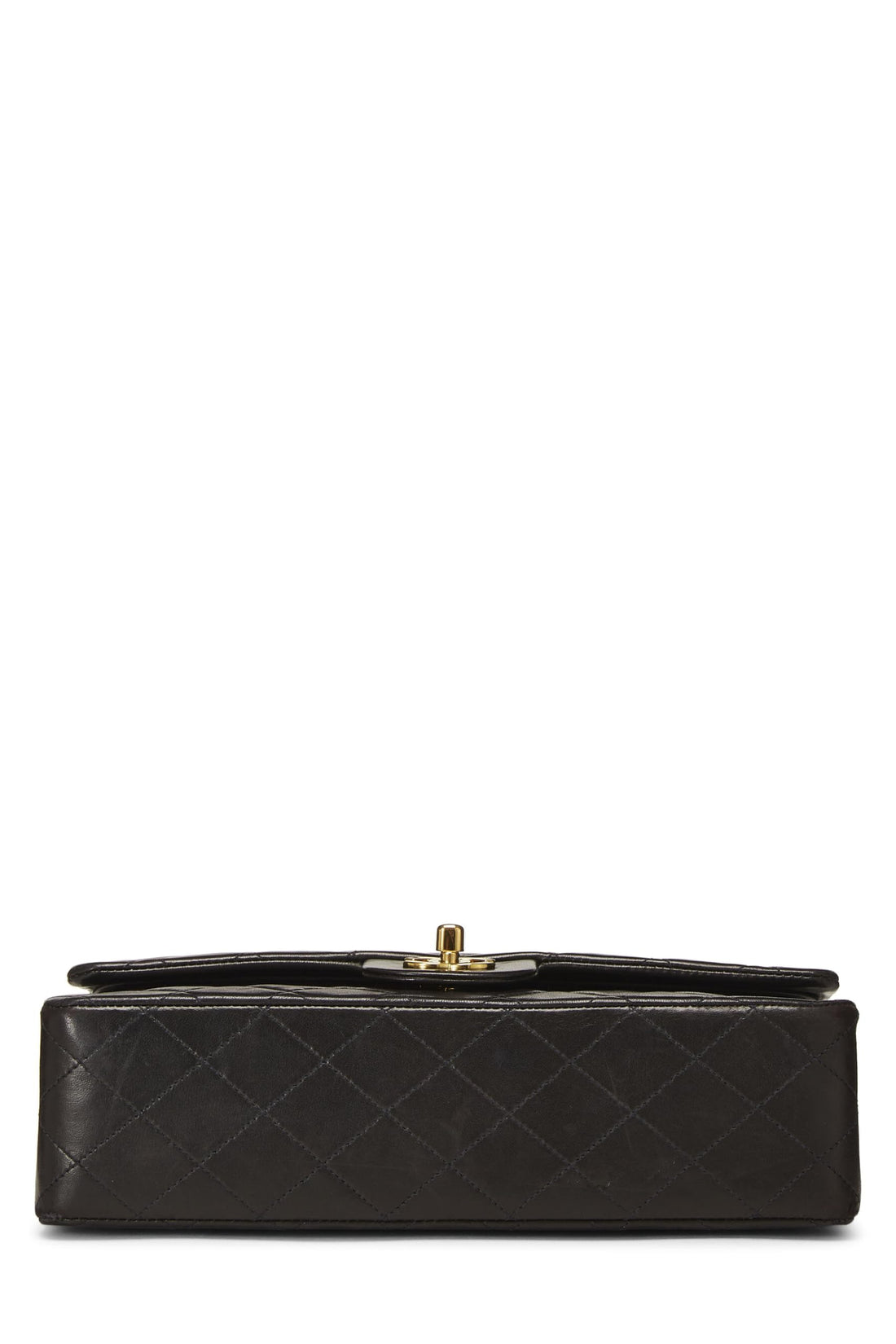 Chanel,  Black Quilted Lambskin Classic Double Flap Medium, Black