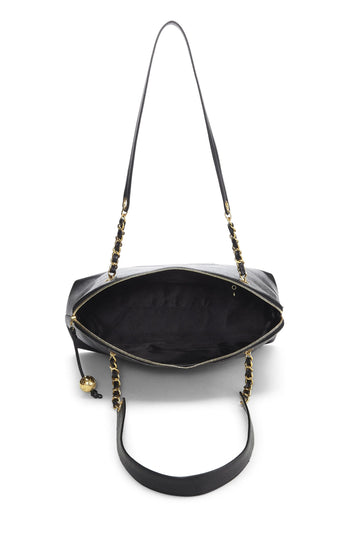 Chanel,  Black Caviar Zip Tote Large, Black