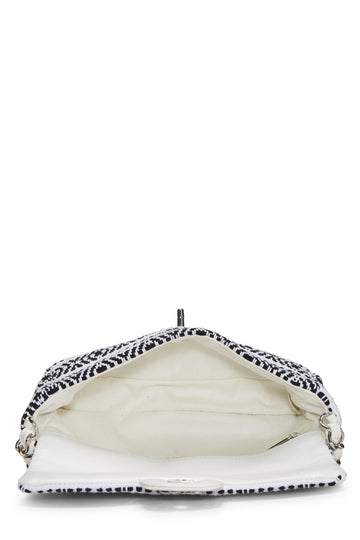 Chanel,  White Woven Half Flap Medium, White