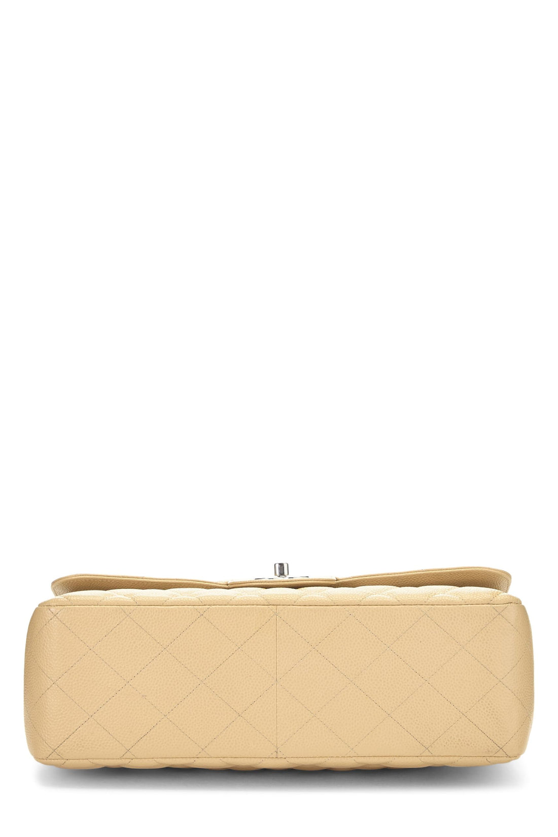 Chanel,  Beige Quilted Caviar New Classic Double Flap Jumbo, Beige