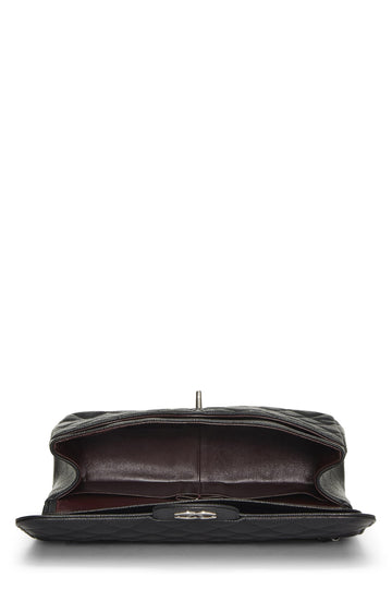 Chanel,  Black Quilted Caviar Leather New Classic Jumbo, Black
