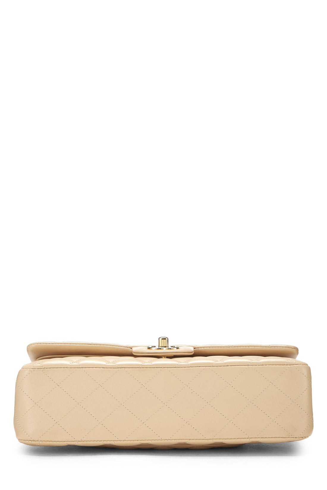 Chanel,  Beige Quilted Lambskin Classic Double Flap Medium, Beige