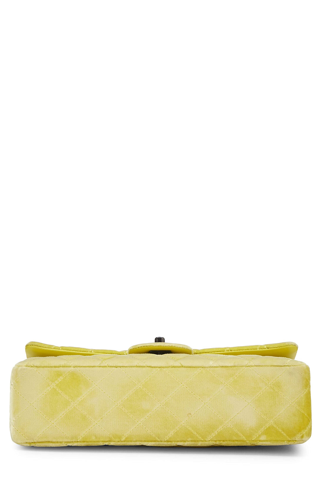 Chanel,  Yellow Quilted Velvet Classic Double Flap Medium, Yellow