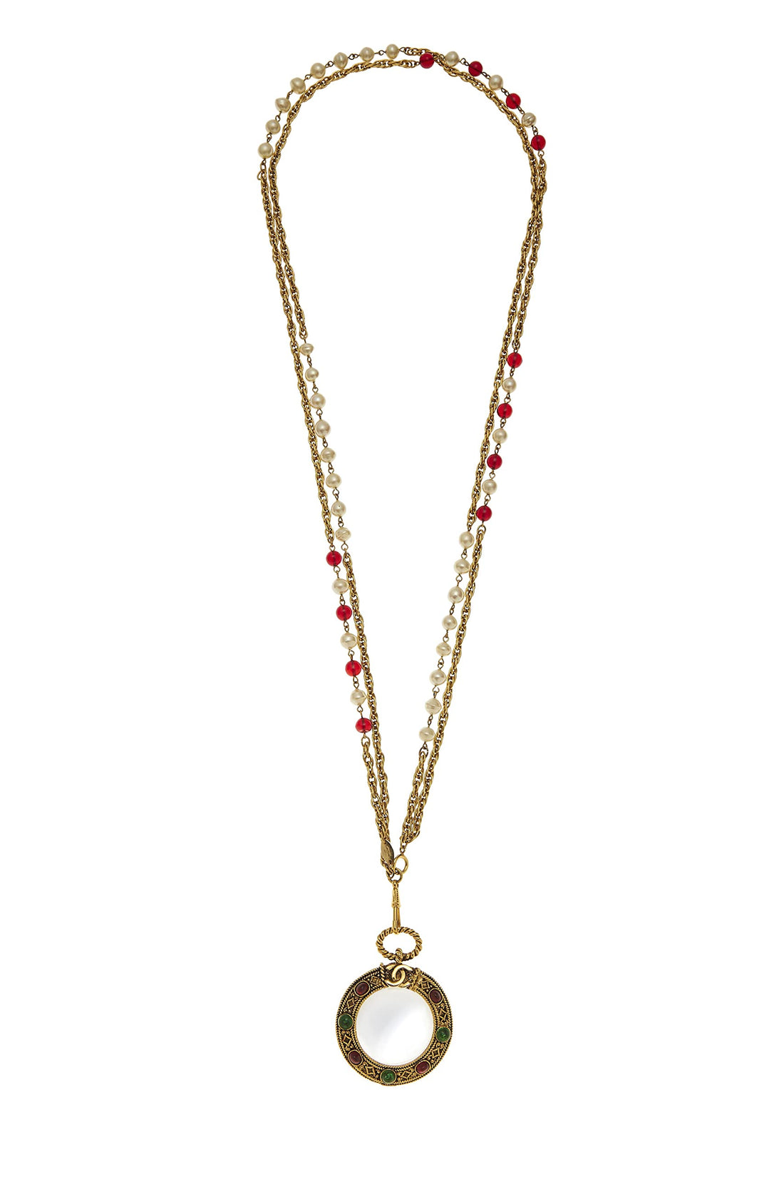 Chanel,  Gold & Multicolor Gripoix Loupe Necklace, Multi
