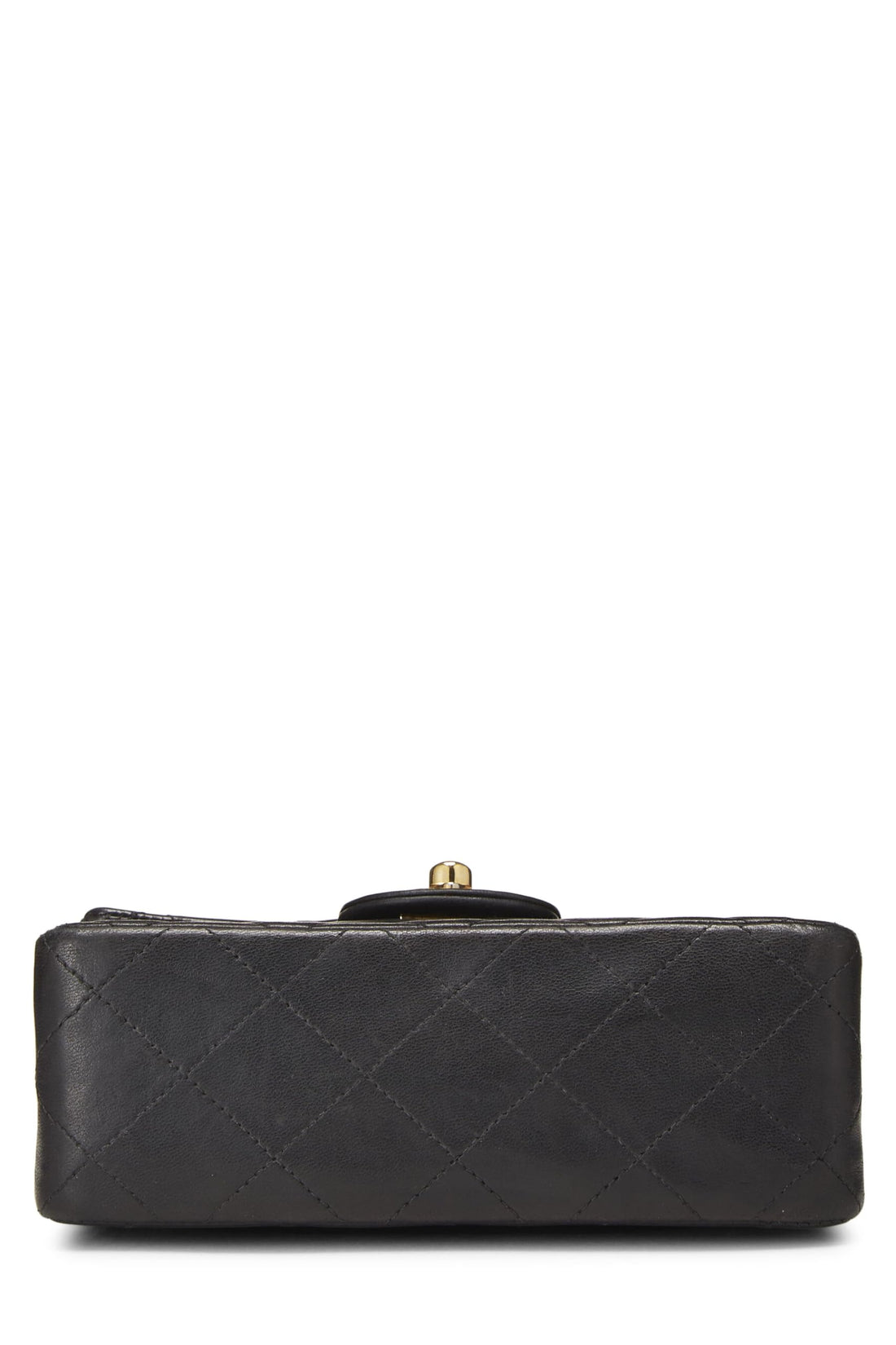 Chanel,  Black Quilted Lambskin Half Flap Mini, Black