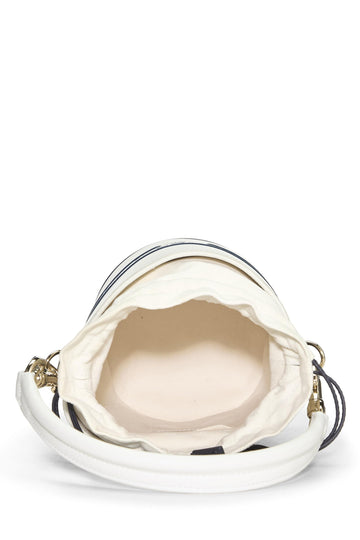 Dior,  White Calfskin Vibe Bucket Bag Micro, White