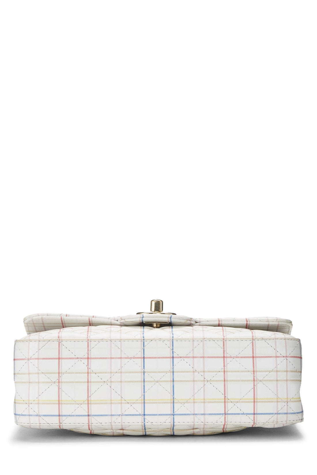 Chanel,  White & Multicolor Plaid Calfskin Rectangular Flap Mini, Multi