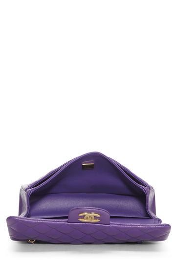 Chanel,  Purple Quilted Caviar Classic Double Flap Small, Purple