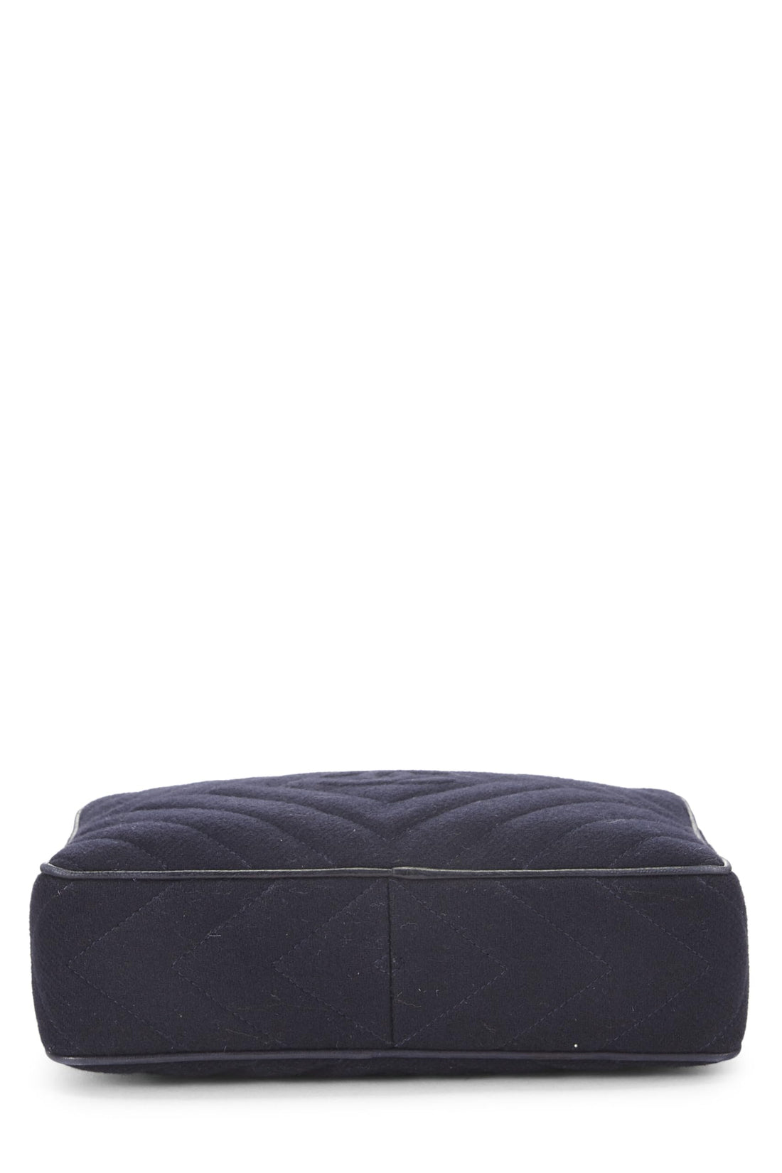 Chanel,  Navy Wool Diamond 'CC' Camera Bag Medium, Navy