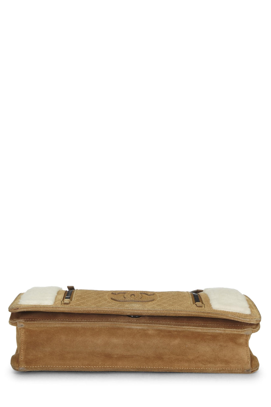 Chanel,  Brown Suede & Shearling Full Flap Bag Medium, Brown
