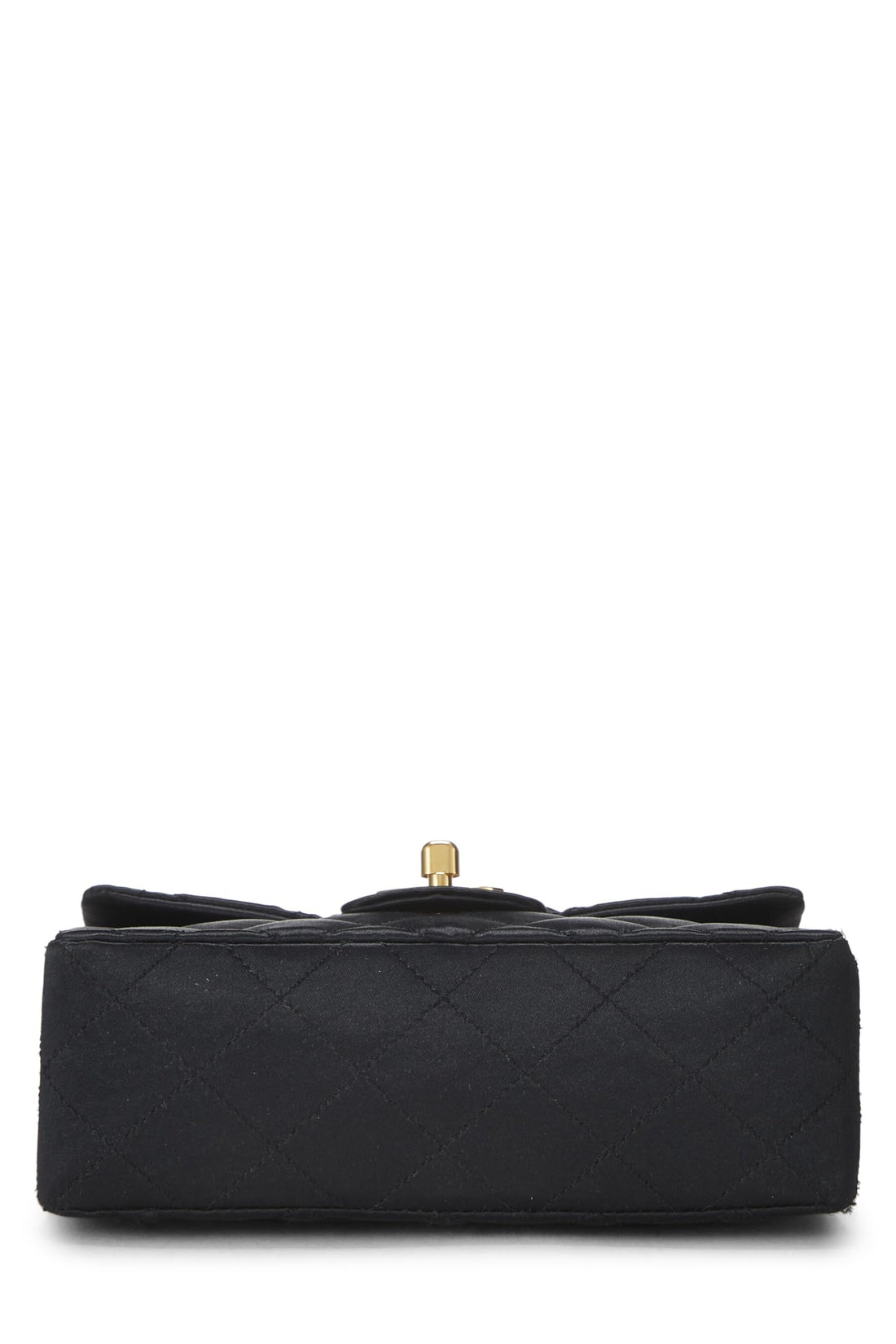 Chanel,  Black Quilted Satin Half Flap Mini, Black