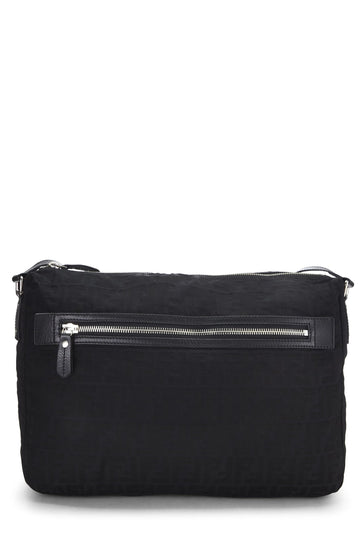 Fendi,  Black Zucca Canvas Messenger Bag, Black