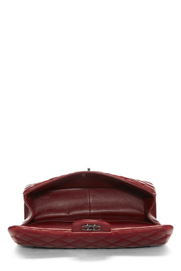 Chanel,  Red Quilted Lambskin New Classic Double Flap Jumbo, Red