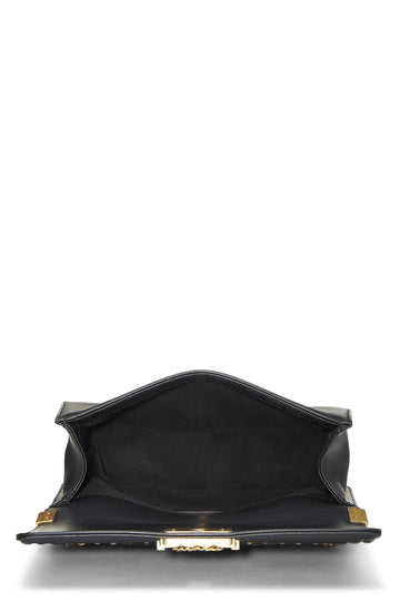 Chanel,  Black Quilted Lambskin Chain Around Boy Bag Medium, Black