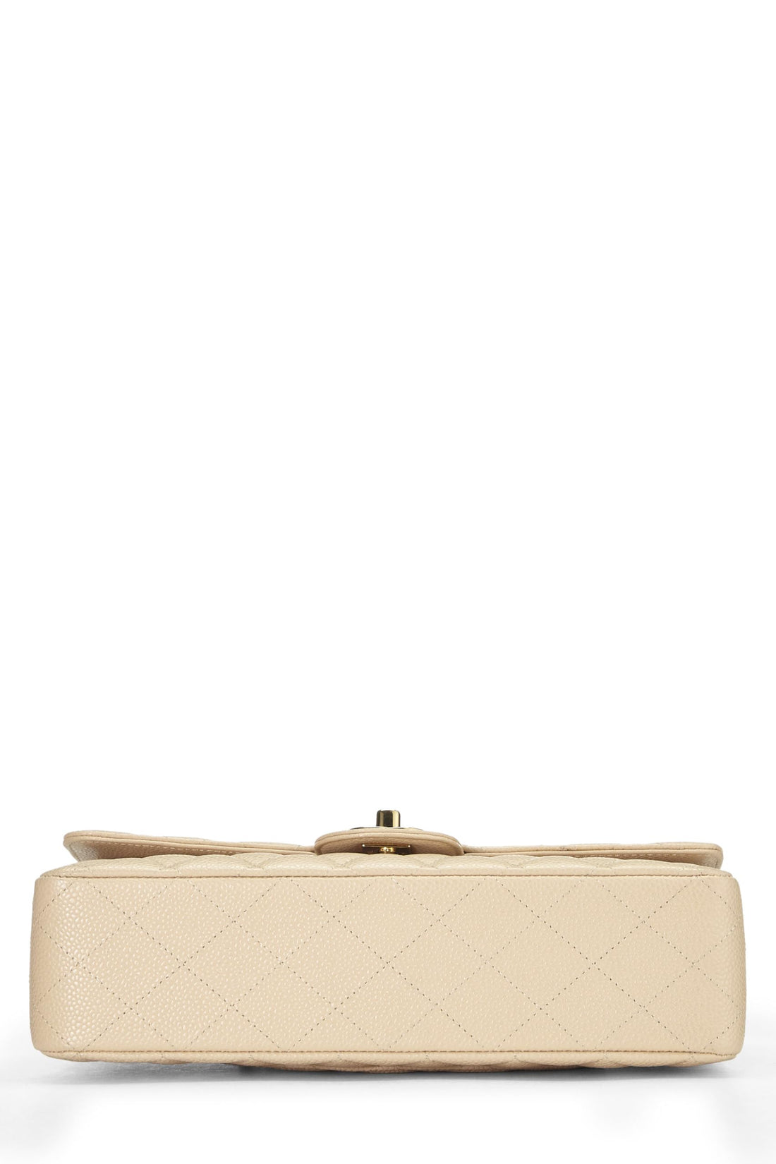 Chanel,  Beige Quilted Lambskin Classic Double Flap Medium, Beige