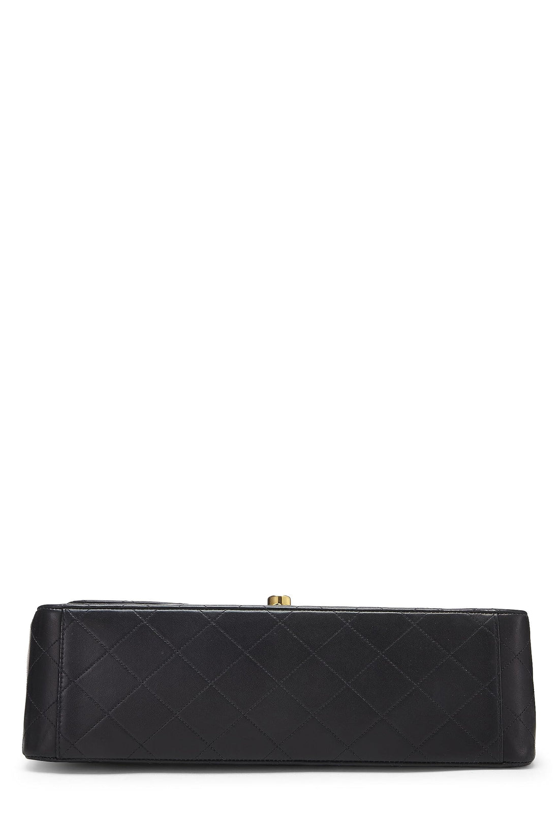 Chanel,  Black Quilted Lambskin Half Flap Maxi, Black