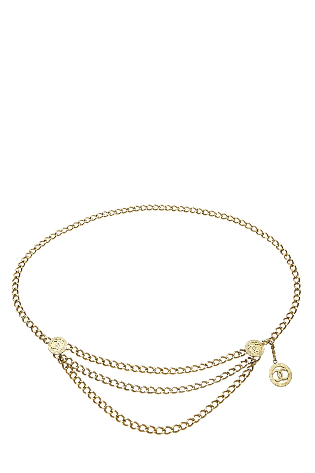Chanel,  Gold Sunburst 'CC' Chain Belt 3, Gold