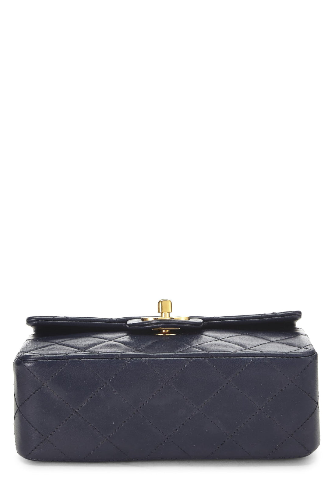 Chanel,  Navy Quilted Lambskin Half Flap Mini, Navy