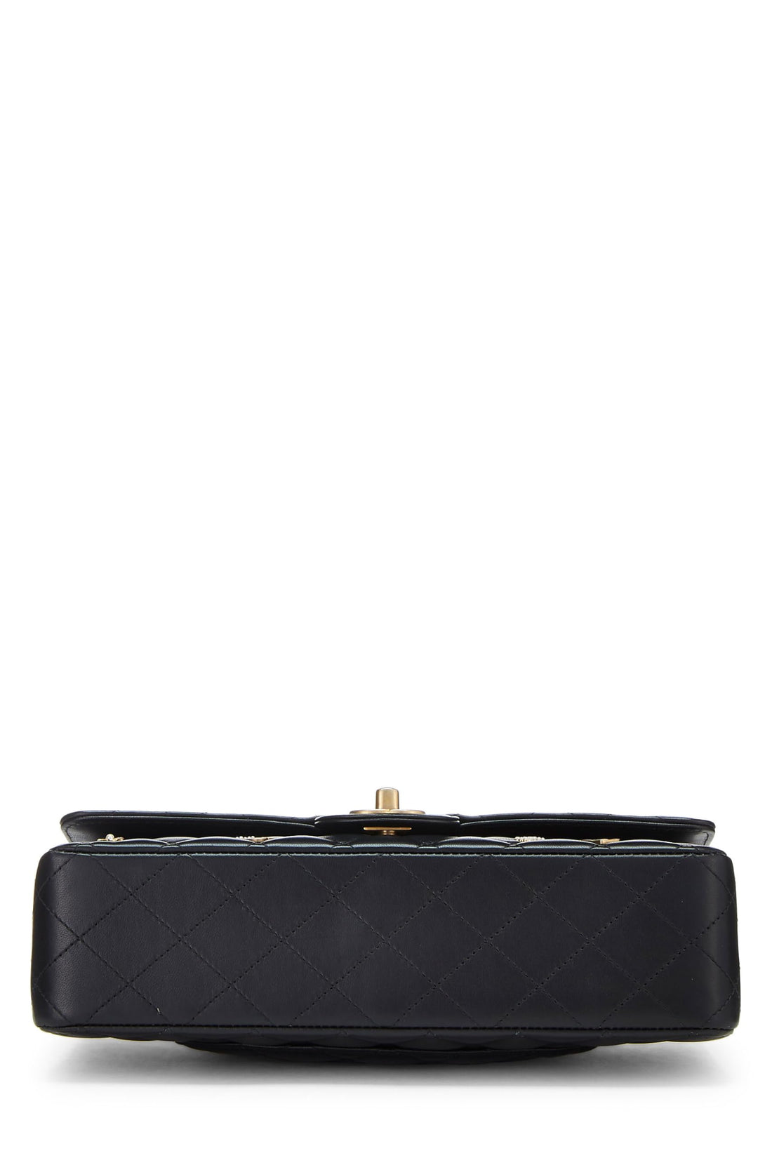 Chanel,  Black Lambskin Lucky Charm Double Flap Medium, Black