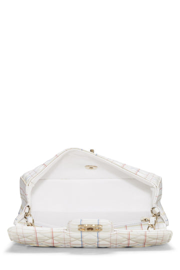 Chanel,  White & Multicolor Plaid Calfskin Rectangular Flap Mini, Multi