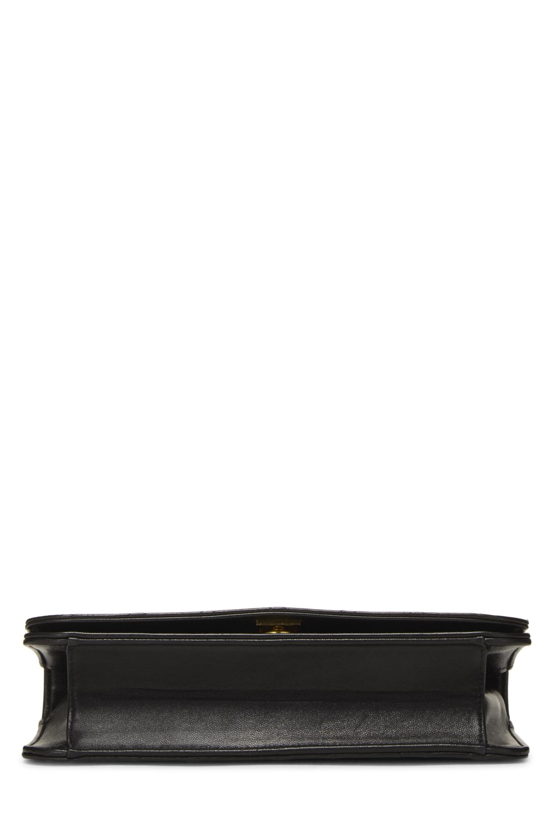 Chanel,  Black Quilted Lambskin Snap Full Flap Small, Black