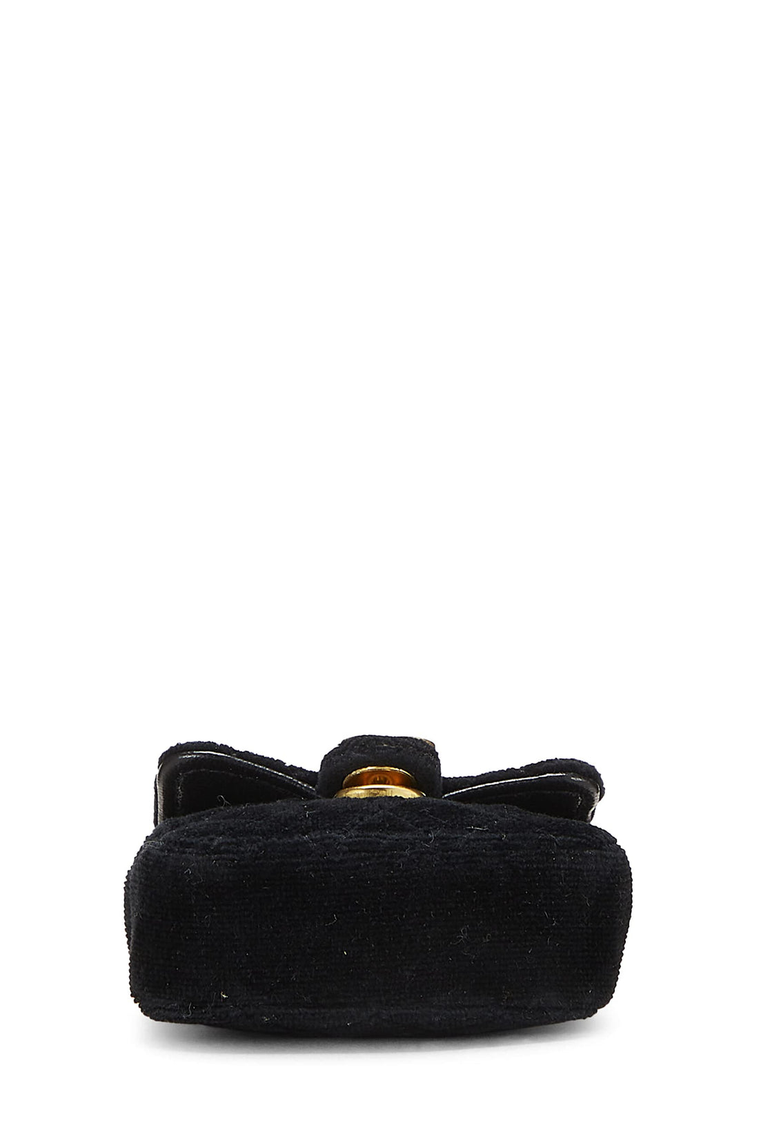 Chanel,  Black Quilted Velvet Half Flap Micro, Black