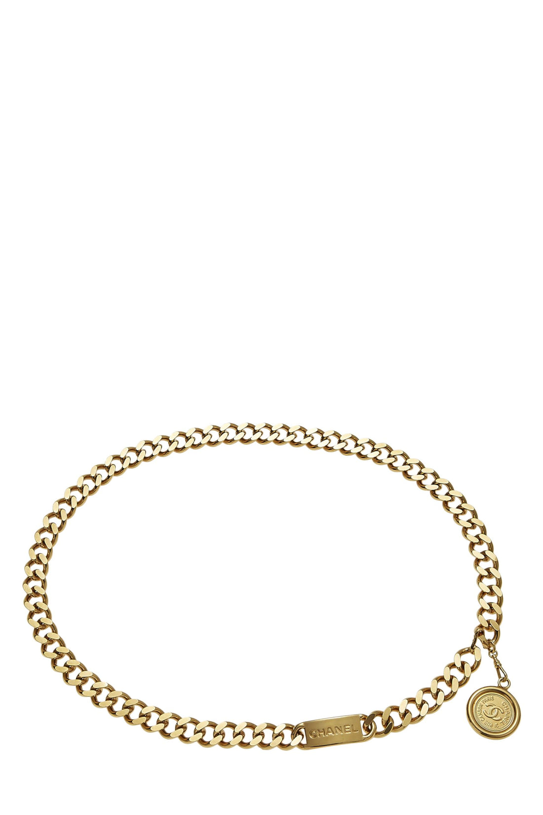 Chanel,  Gold 'CC' Medallion Chain Belt, Gold