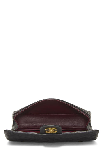 Chanel,  Black Quilted Lambskin Classic Double Flap Medium, Black
