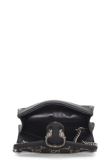 Gucci,  Black Denim Dionysus Shoulder Bag Super Mini, Black