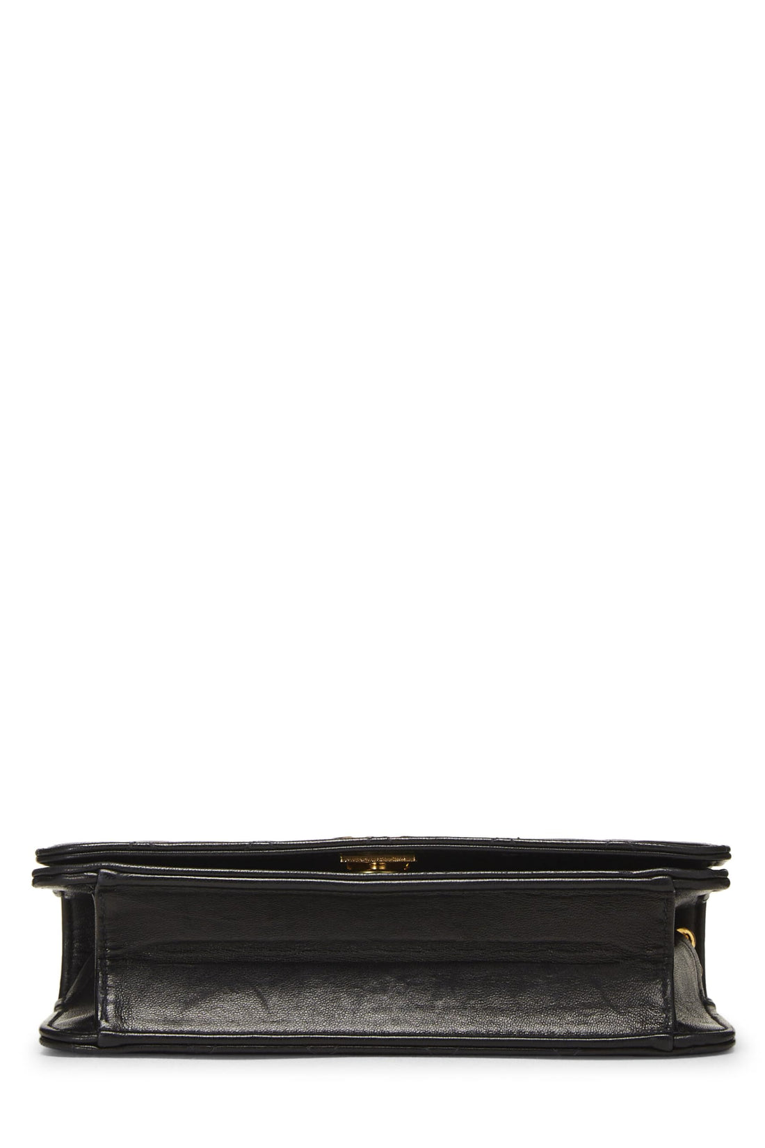 Chanel,  Black Quilted Lambskin Snap Full Flap Mini, Black