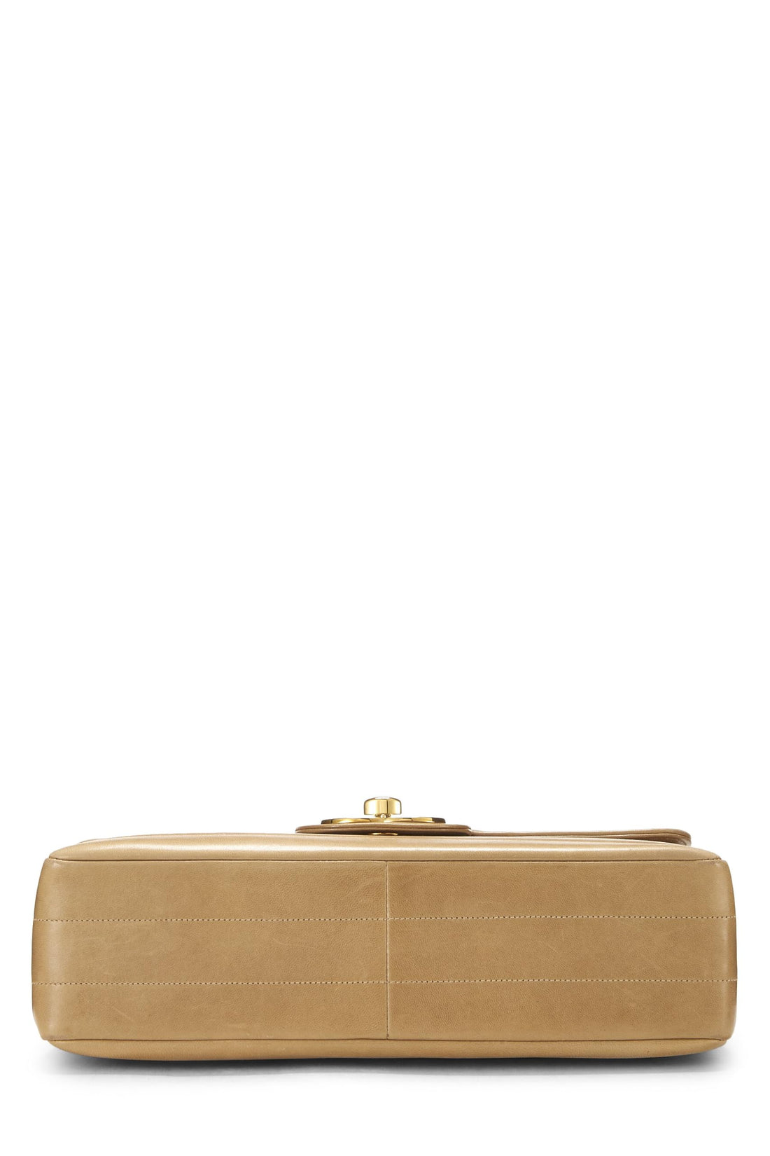 Chanel,  Beige Horizontal Lambskin Half Flap Jumbo, Beige