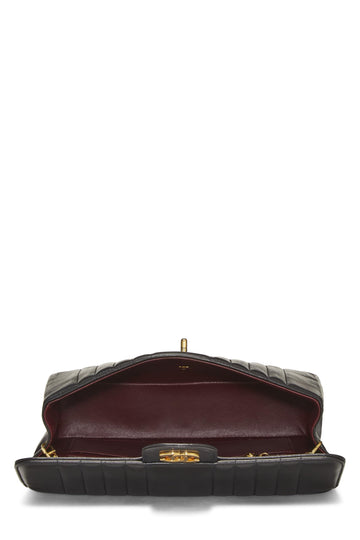 Chanel,  Black Lambskin Vertical Flap Medium, Black