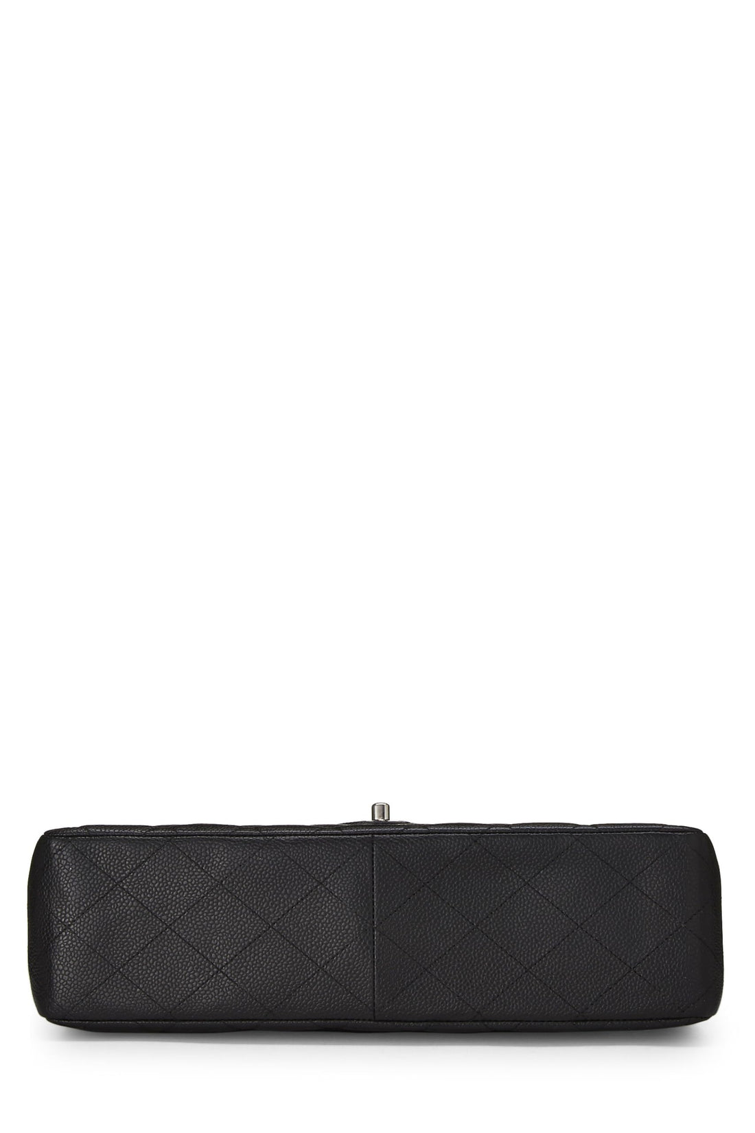 Chanel,  Black Quilted Caviar Half Flap Jumbo, Black