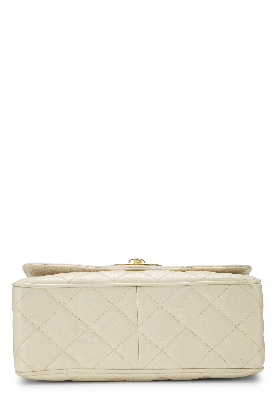 Chanel,  White Quilted Caviar Big 'CC' Square Flap, White
