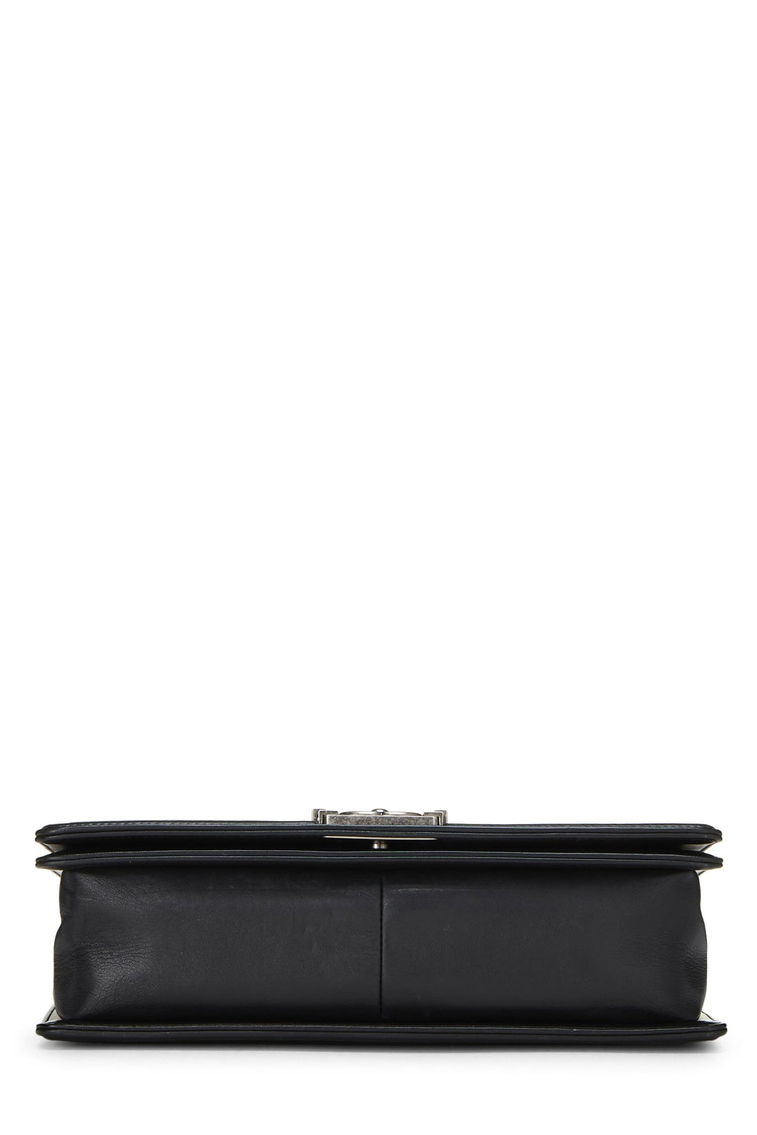 Chanel,  Black Chevron Calfskin Boy Bag Medium, Black